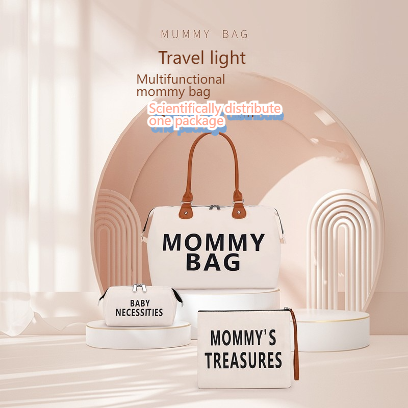 Mamigo 3Pcs Mommy Bag Set Large Capacity Baby Diaper Bag Wet Dry Separation Tote Handbag