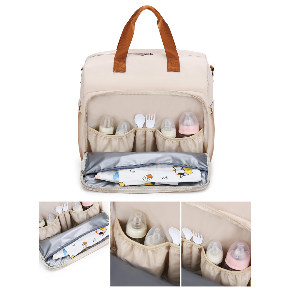 Mamigo【Three-piece set】  New Elegant Mommy Bag Large Capacity Insulated Crossbody Travel Maternity Diaper Backpack