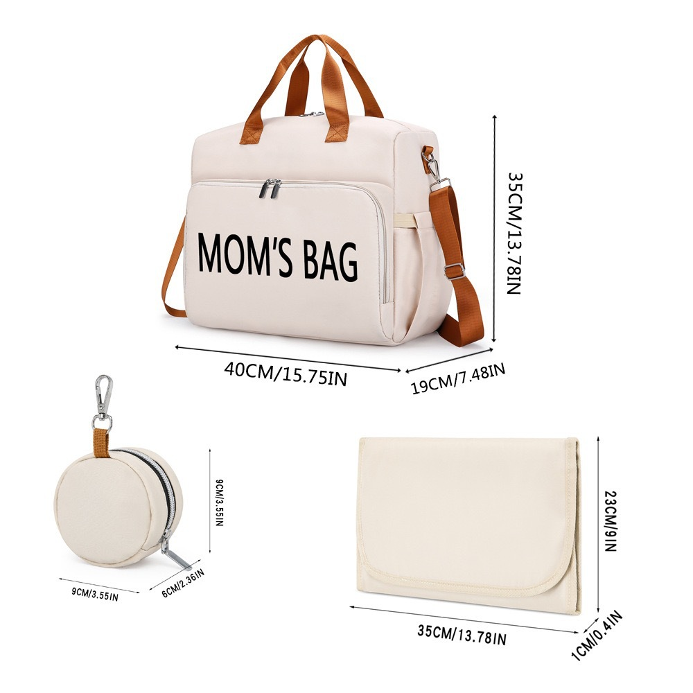 Mamigo【Three-piece set】  New Elegant Mommy Bag Large Capacity Insulated Crossbody Travel Maternity Diaper Backpack