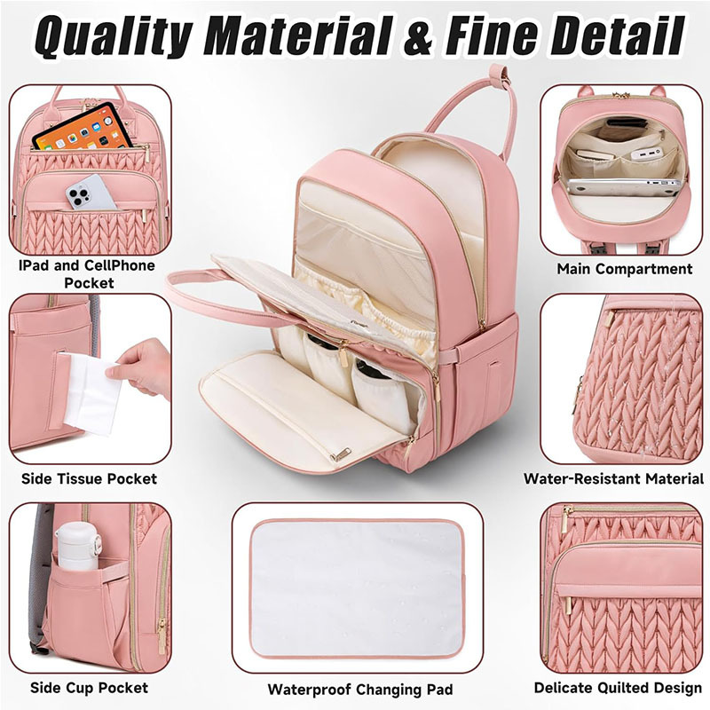 Mamigo  fashion Maternity Backpack Baby Diaper Travel Bag[Waterproof Changing Pad (folded)]
