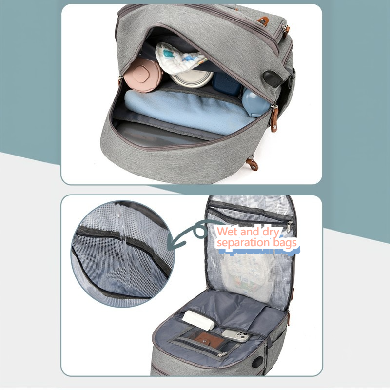 Mamigo  multi-compartment Insulated Maternity Backpack Multi-color Available【Free diaper changing cloth】