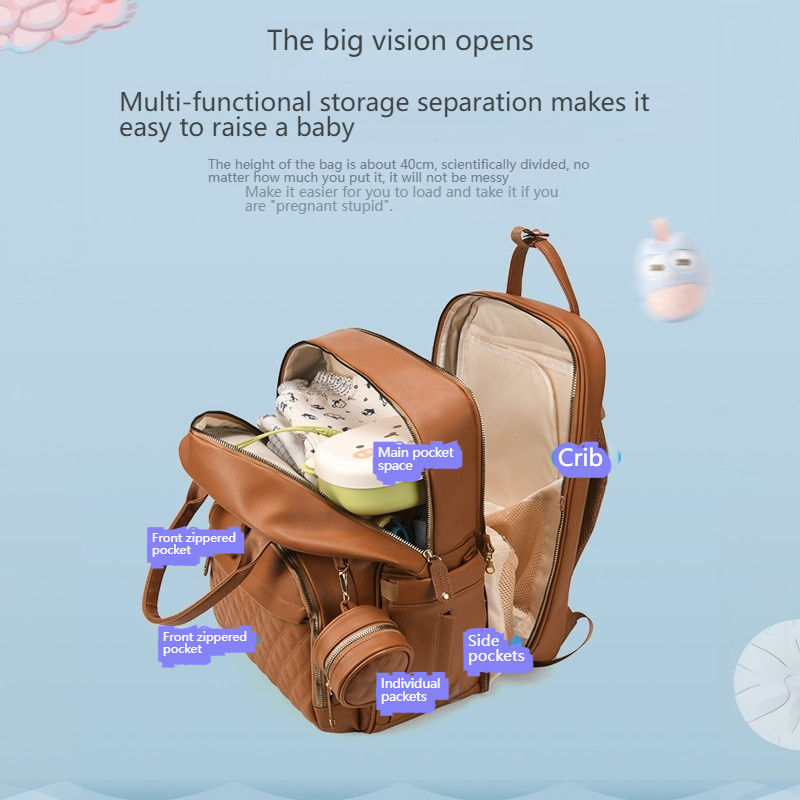 Mamigo lightweight Large Capacity Diaper Backpack with Foldable Baby Crib