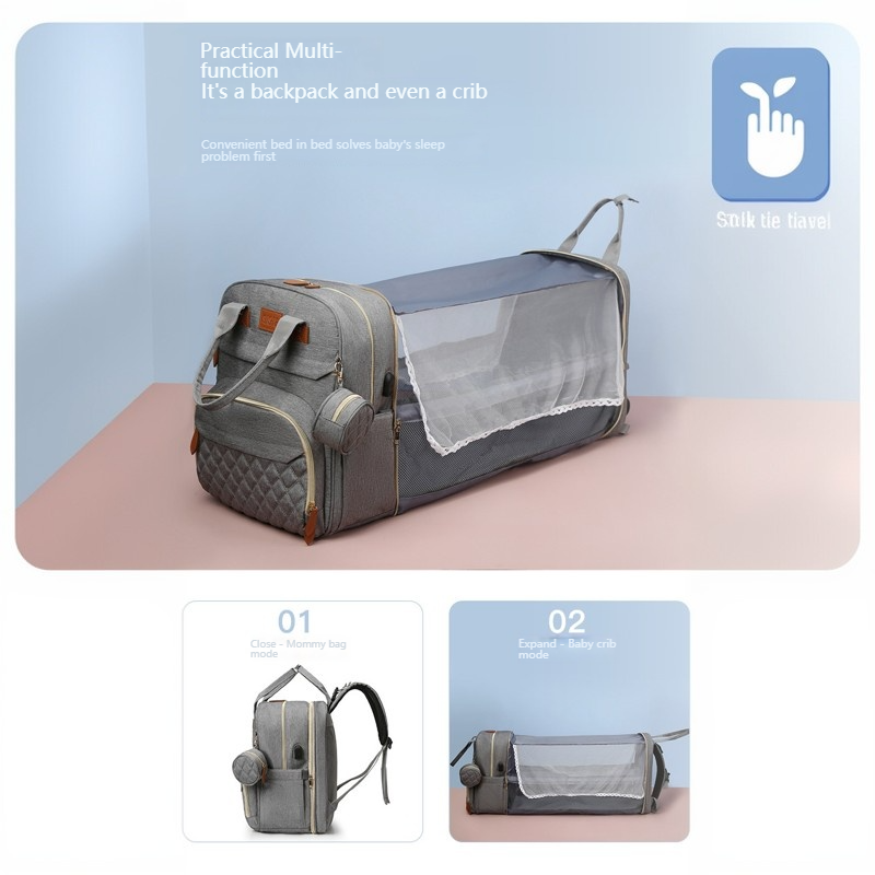 Multifunctional Maternity & Baby Backpack: Large Capacity, Practical, and Versatile—Doubles as a Portable Baby Bed More than just a backpack—it's a baby bed!