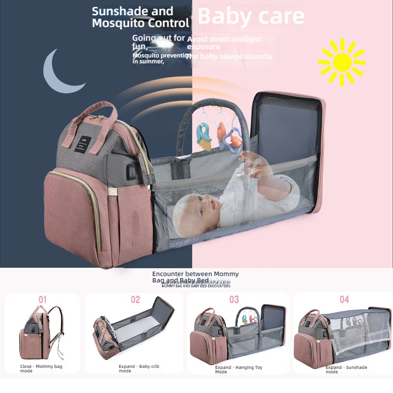 Mamigo Premium Convertible Large Capacity Mommy Bag with Built-in Baby Bed