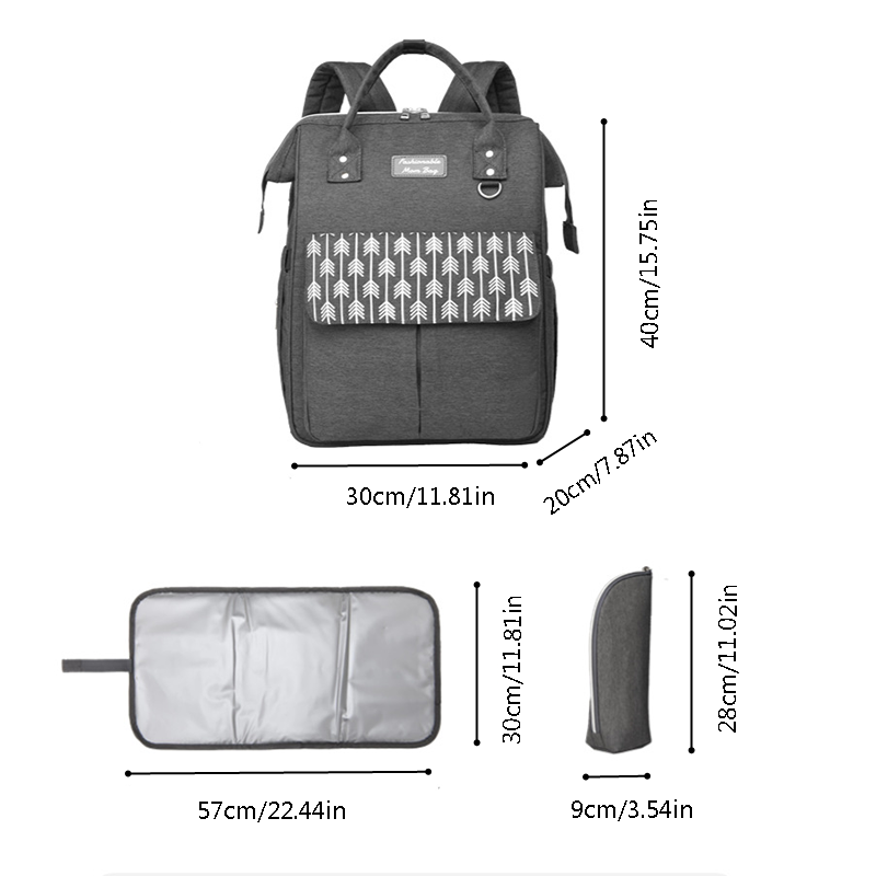 Mamigo 3 Piece Set Multifunctional High Capacity Travel Maternity Baby Diaper Bag