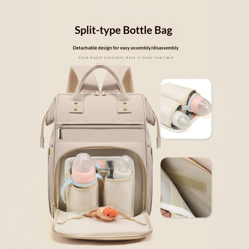 Mamigo Detachable Bottle Pouch Layered Design Large Capacity Lightweight Wear Resistant Breathable Diaper Bag