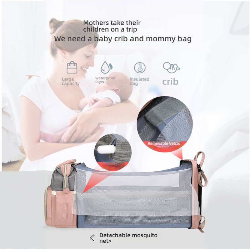 Mamigo Premium Convertible Large Capacity Mommy Bag with Built-in Baby Bed