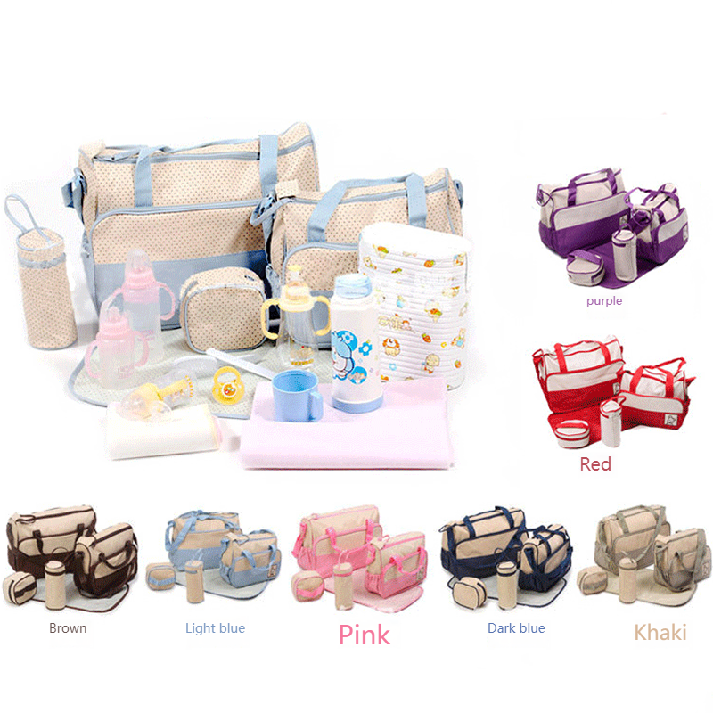 Mamigo 5Pcs Mommy Bag Set Large Capacity Multi-size Multifunctional Maternity Hospital Bag