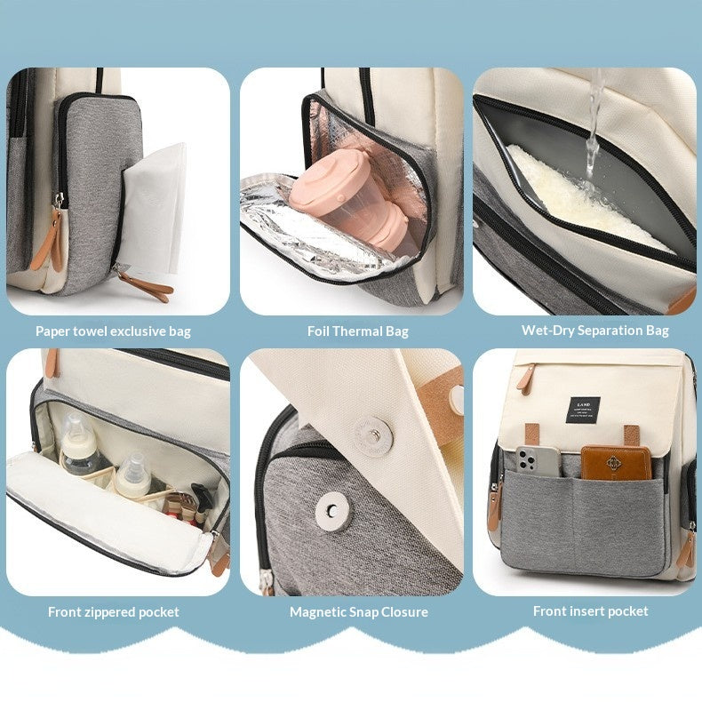 Mamigo Large Capacity Built-in Changing Pad Multifunctional Diaper Bag Backpack