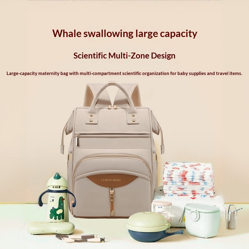 Mamigo Detachable Bottle Pouch Layered Design Large Capacity Lightweight Wear Resistant Breathable Diaper Bag