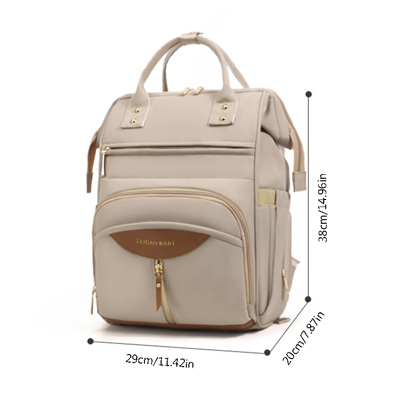 Mamigo Detachable Bottle Pouch Layered Design Large Capacity Lightweight Wear Resistant Breathable Diaper Bag