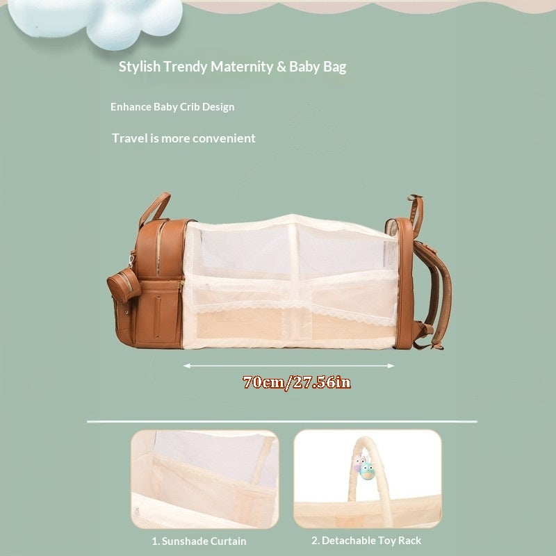 Mamigo lightweight Large Capacity Diaper Backpack with Foldable Baby Crib