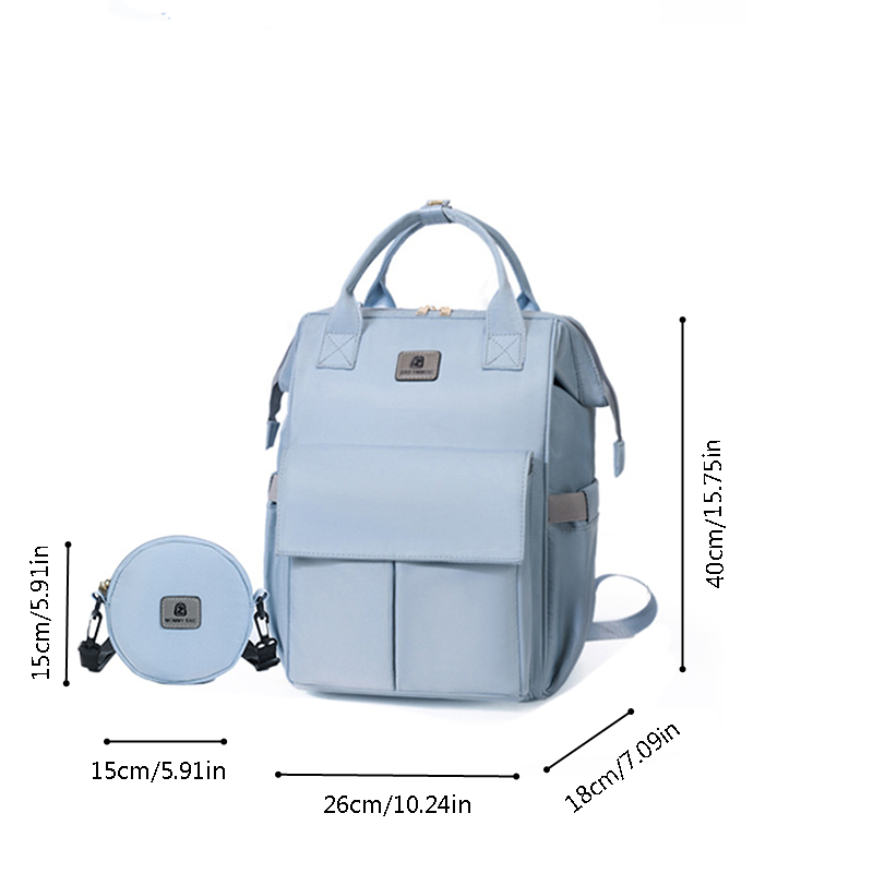 Mamigo Large Capacity Multifunctional Lightweight Casual Style Insulated Breast Milk Storage Small Round Bag Diaper Backpack