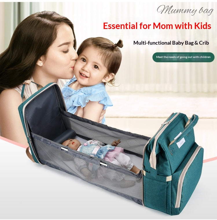 Mamigo Premium Foldable Large Capacity Baby Bed Diaper Bag