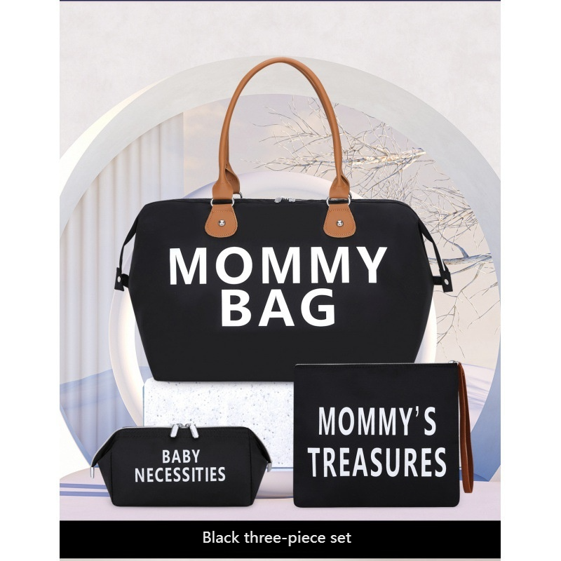 Mamigo 3Pcs Mommy Bag Set Large Capacity Baby Diaper Bag Wet Dry Separation Tote Handbag