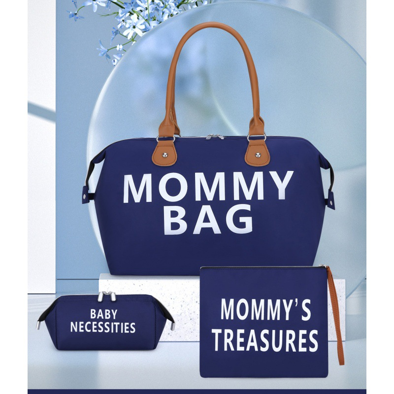 Mamigo 3Pcs Mommy Bag Set Large Capacity Baby Diaper Bag Wet Dry Separation Tote Handbag