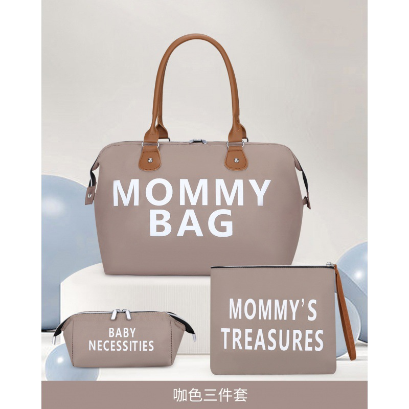Mamigo 3Pcs Mommy Bag Set Large Capacity Baby Diaper Bag Wet Dry Separation Tote Handbag