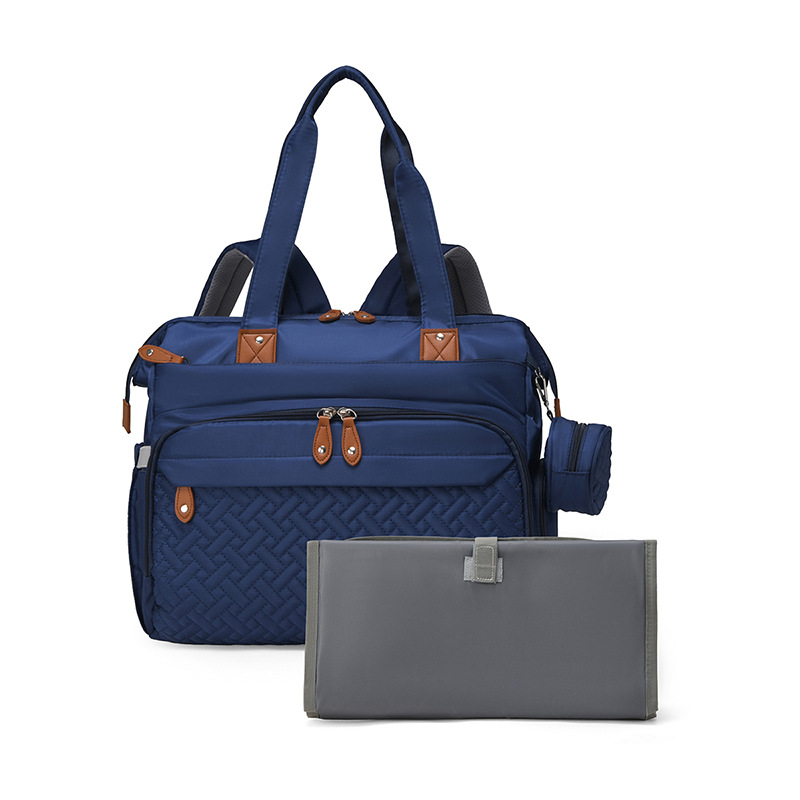 Mamigo  Multifunctional large mommy bag for outdoor use. 【Portable waterproof diaper pad included】Features baby changing mat and wet & dry separation design, ideal as a practical maternity hospital bag for new moms.