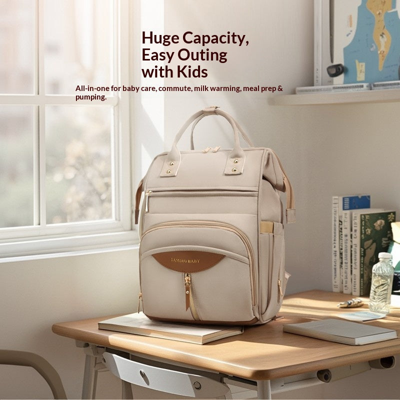Mamigo Detachable Bottle Pouch Layered Design Large Capacity Lightweight Wear Resistant Breathable Diaper Bag