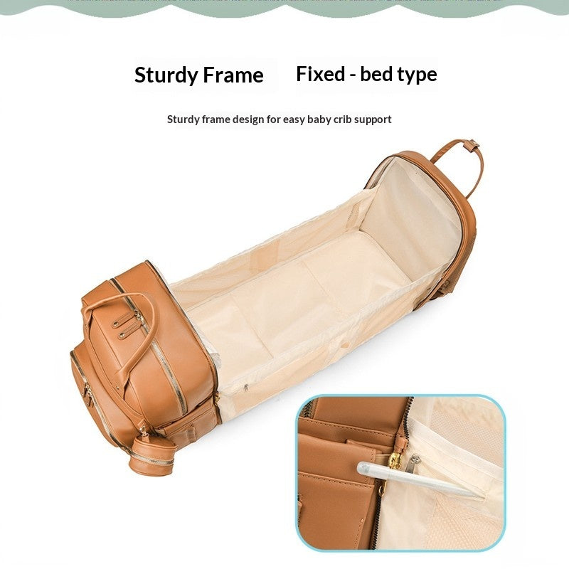 Mamigo lightweight Large Capacity Diaper Backpack with Foldable Baby Crib