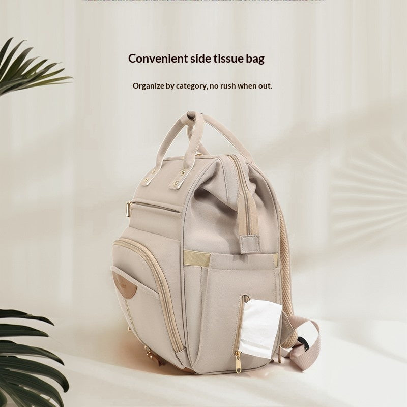 Mamigo Detachable Bottle Pouch Layered Design Large Capacity Lightweight Wear Resistant Breathable Diaper Bag